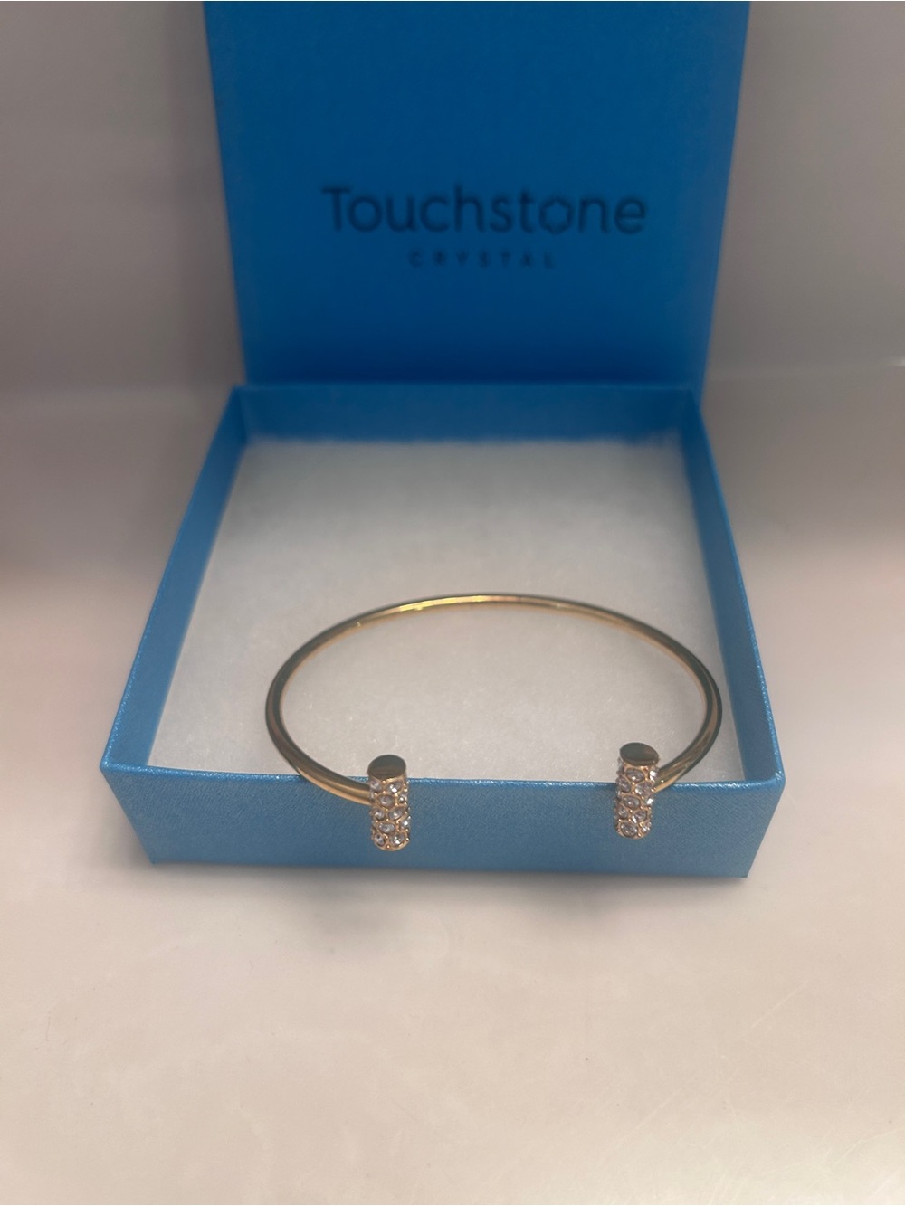 Touchstone Crystal Gold Open Ended Bracelet